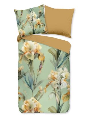 Good Morning dekbedovertrek Iris - Groen - 200 x 200 cm - 100% katoen