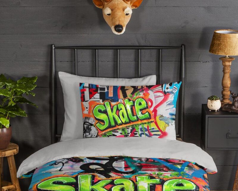Beddengoed Skate 140 x 200 cm van Good Morning, Grijs