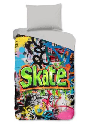 Good Morning dekbedovertrek Skate - Grijs - 140 x 200 cm - 100% katoen