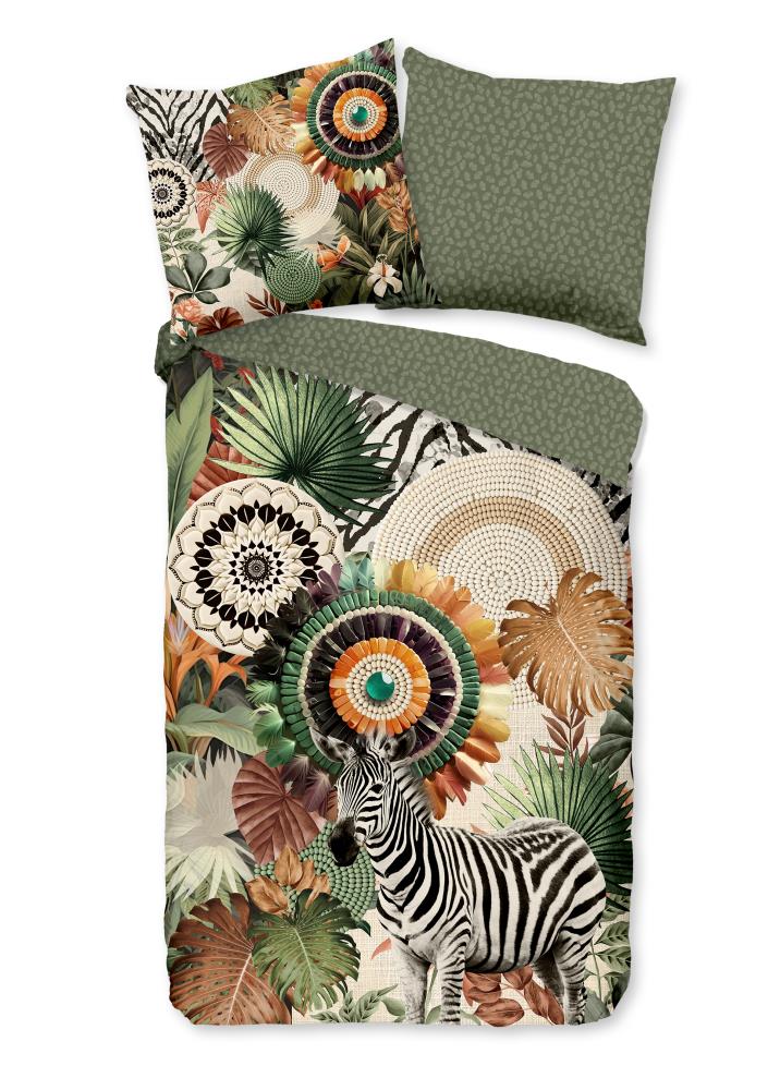 HIP dekbedovertrek Janay - Groen - 155 x 220 cm - 100% katoen