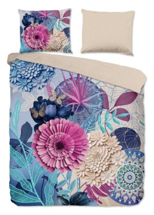 HIP dekbedovertrek Nishell - Blauw - 240 x 220 cm - 100% katoen