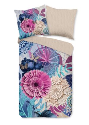 HIP dekbedovertrek Nishell - Blauw - 155 x 220 cm - 100% katoen