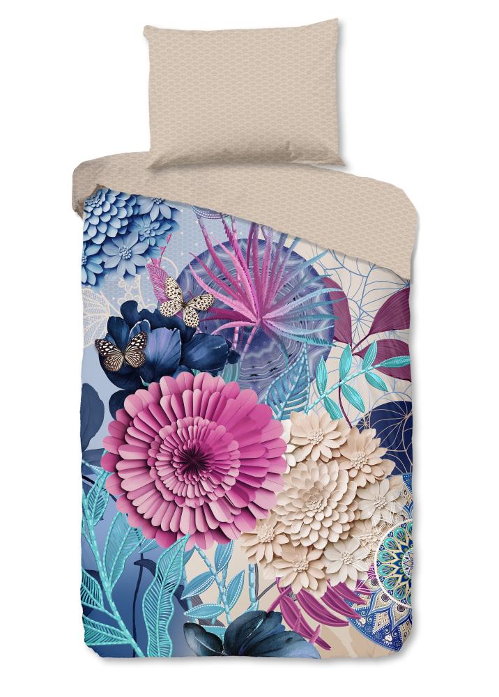 HIP dekbedovertrek Nishell - Blauw - 140 x 200 cm - 100% katoen