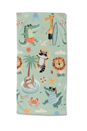 Good Morning strandlaken Soleil - Groen - 75 x 150 cm - 100% Polyester
