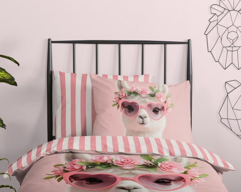 Beddengoed Moni 135 x 200 cm van Pure, Roze