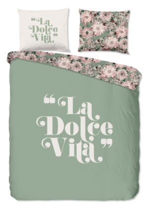 Good Morning dekbedovertrek Vita - Groen - 200 x 220 cm - 100% katoen