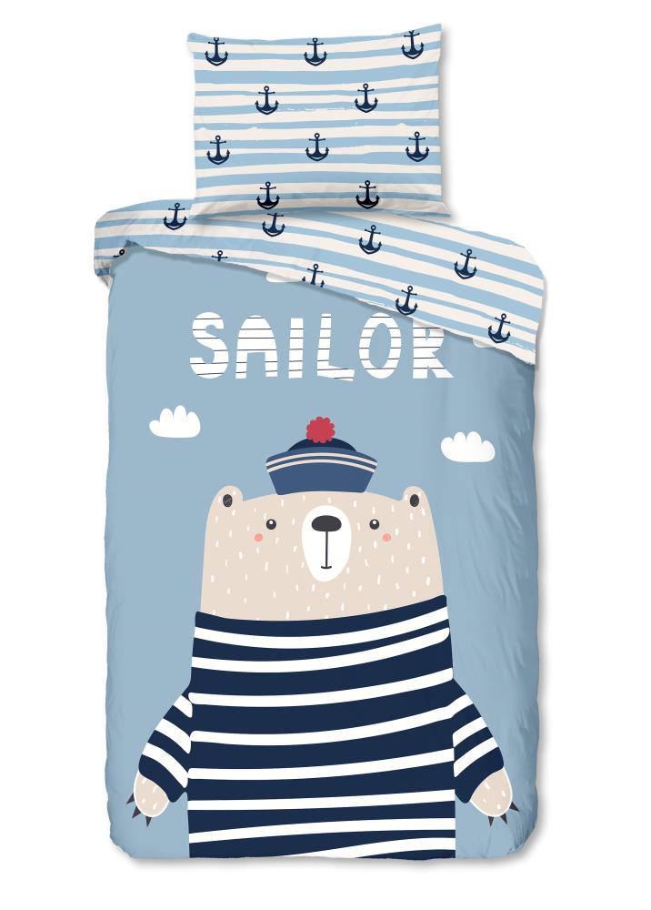 Good Morning dekbedovertrek Captain - Blauw - 140 x 200 cm - 100% katoen