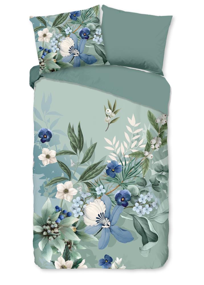Good Morning Dekbedovertrek "Farren" - Groen - (140x220 cm) - 100% Katoen