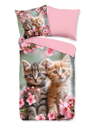 Good Morning dekbedovertrek Mischa - Roze - 135 x 200 cm - 100% katoen