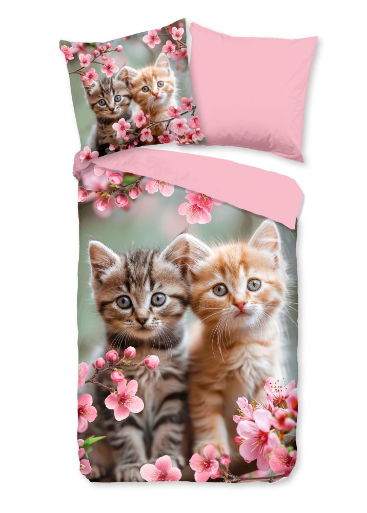 Good Morning dekbedovertrek Mischa - Roze - 135 x 200 cm - 100% katoen