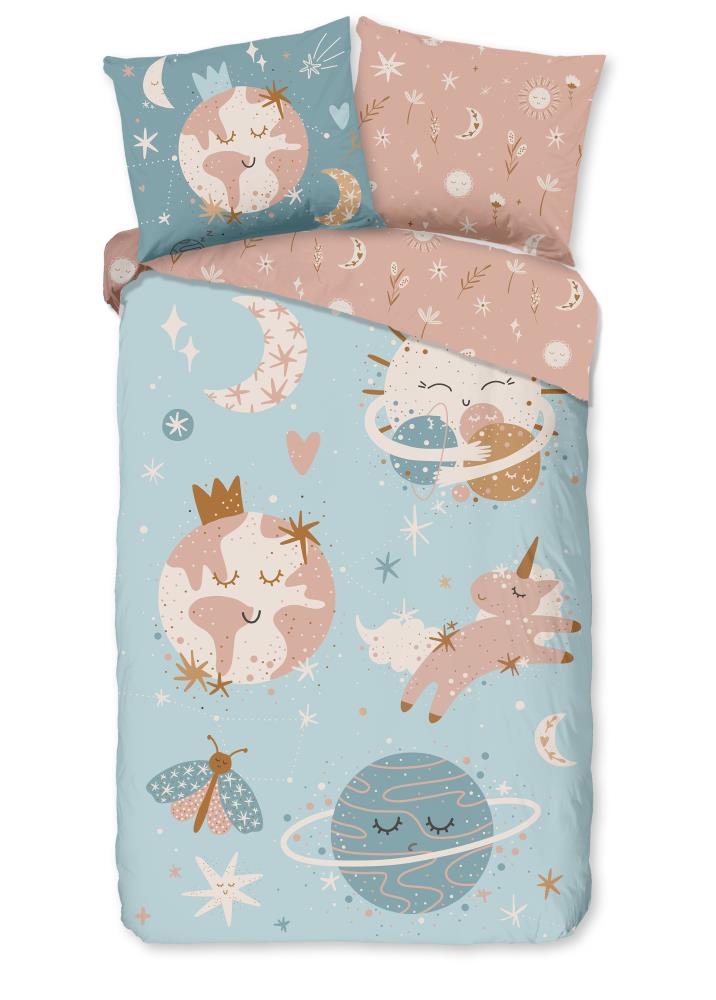 Universal overtrek van Good Morning, 135 x 200 cm, kussensloop 80 x 80 cm