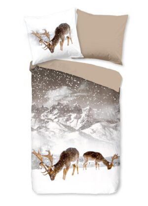Good Morning dekbedovertrek Winter - Bruin - 155 x 220 cm - 100% katoen