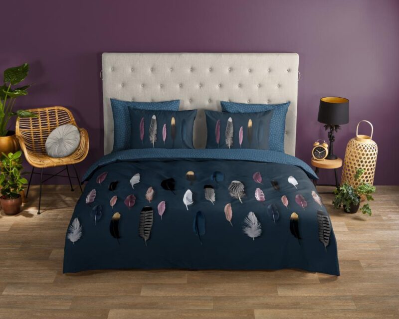 100% katoen dekbedset Feathers van Good Morning in 200 x 220 cm - kussensloop 60 x 70 cm