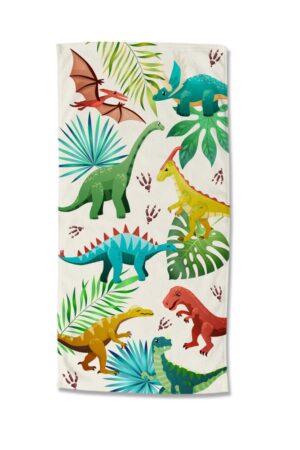 Good Morning strandlaken Dinos - Multicolor - 75 x 150 cm - 100% Polyester