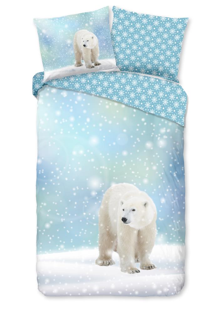 Icebear overtrek van Good Morning, 140 x 200 cm, kussensloop 70 x 90 cm