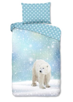 Good Morning dekbedovertrek Icebear - Blauw - 140 x 200 cm - 100% katoen