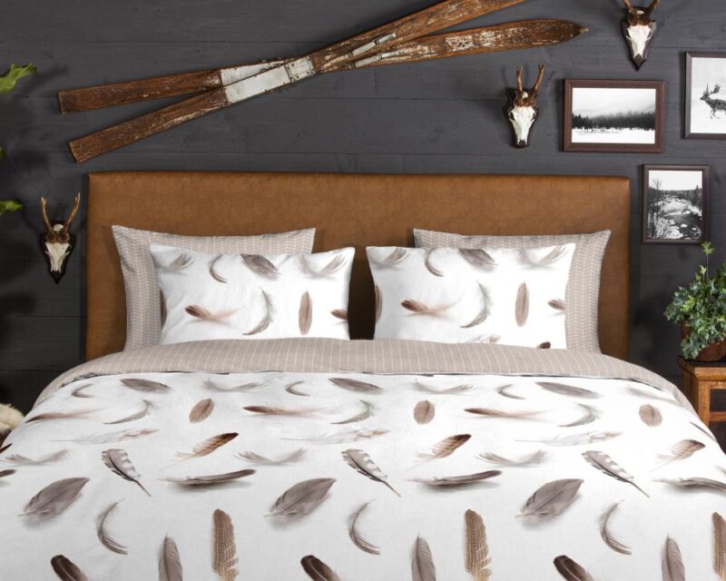 Beddengoed Feathers 140 x 220 cm van Good Morning, Wit