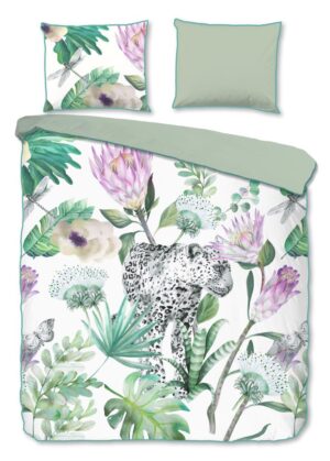 Descanso dekbedovertrek Volterra - Groen - 240 x 220 cm - 100% organisch katoen