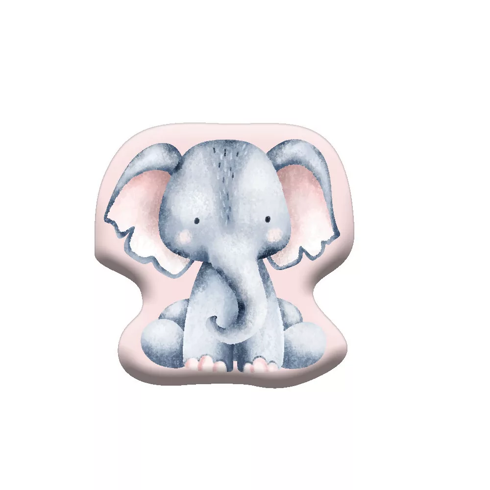 Sweet Home sierkussen Elephant Pink shape Velour 40 x 40 c - Grijs - 40 x 40 cm - Polyester