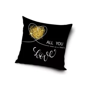 Sweet Home sierkussen Love 40 x 40 cm - Zwart - 40 x 40 cm - Polyester