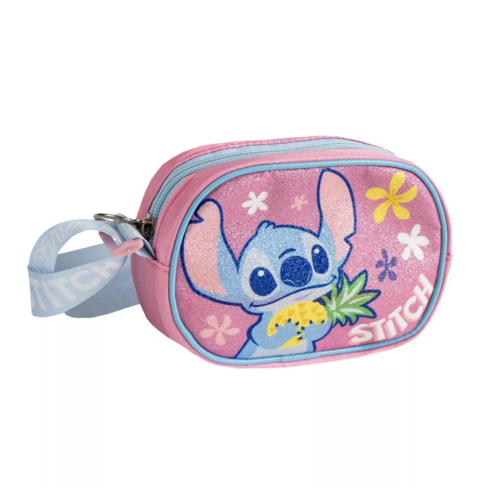 Lilo en Stitch tas Ananas glitter crossbody 15 x 11 cm - Roze - 15 x 11 cm - Polyester