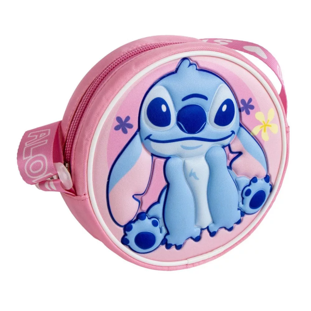 Lilo en Stitch tas Aloha 3D messenger 13 x 13 cm - Roze - 13 x 13 cm - Polyester