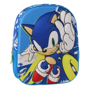 Sonic tas Power Run 3D 30 x 25 x 12 cm - Blauw - 30 x 25 x 12 cm - Polyester