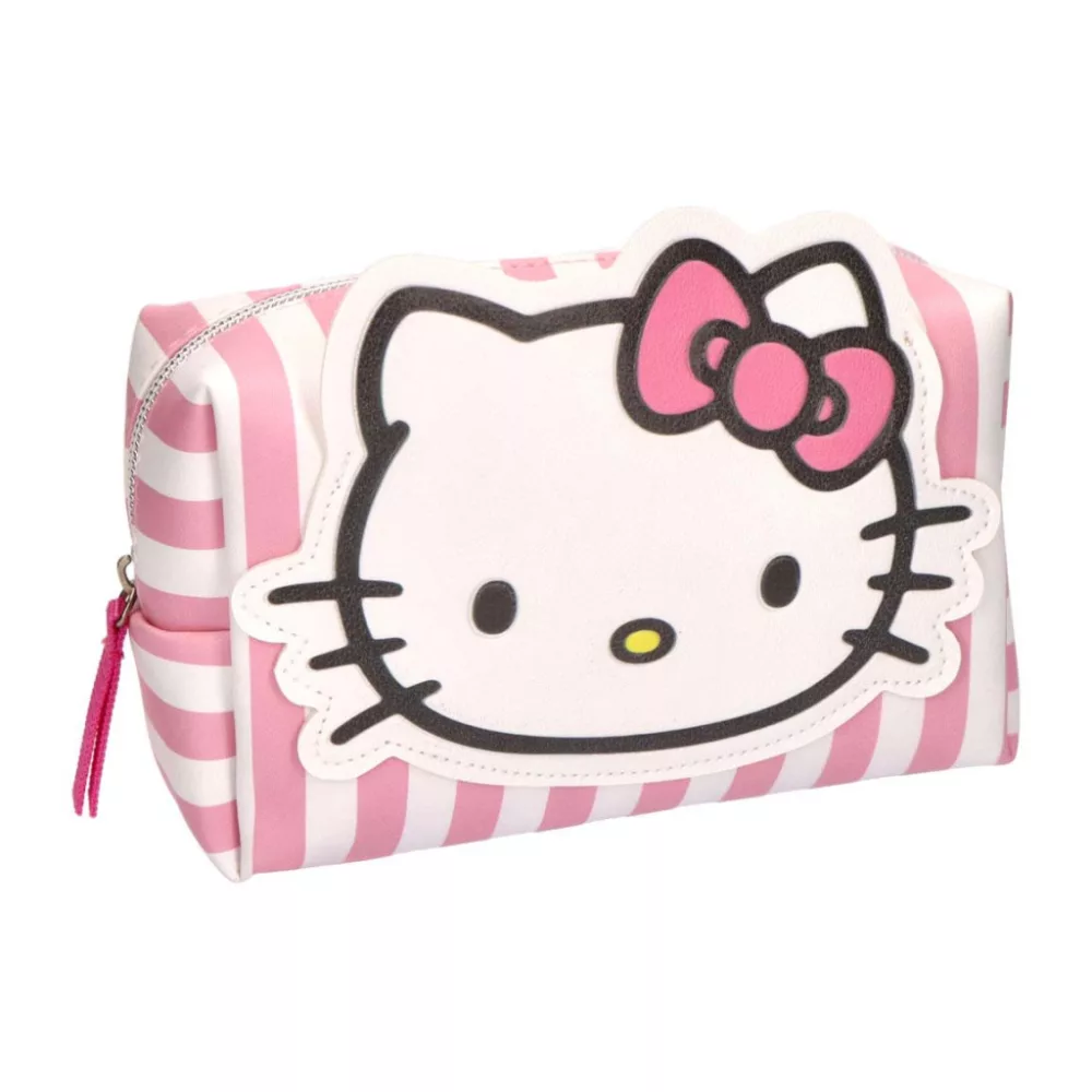 Hello Kitty tas Striped cosmetic 18 x 10 cm - Roze - 18 x 10 cm - Polyester