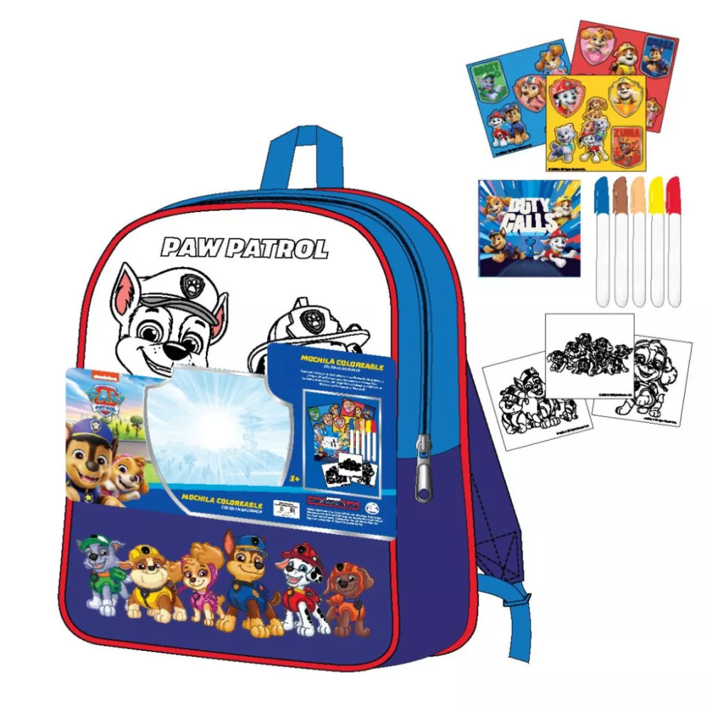 Paw Patrol tas Duty Calls colorable 38 cm - Multicolor - 38 cm - Polyester