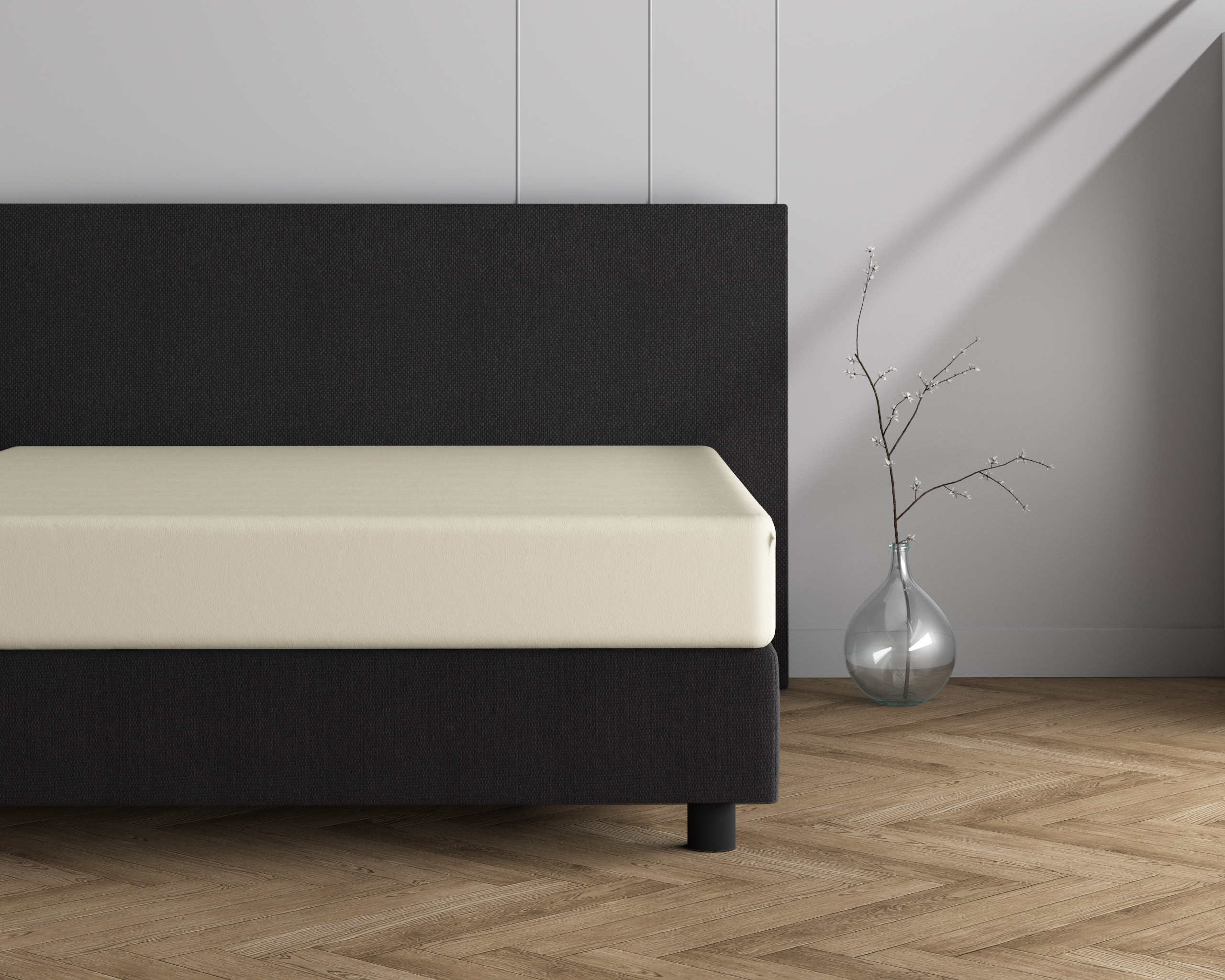 100% katoen hoeslaken Creme 140 x 200/220 cm van Dreamhouse