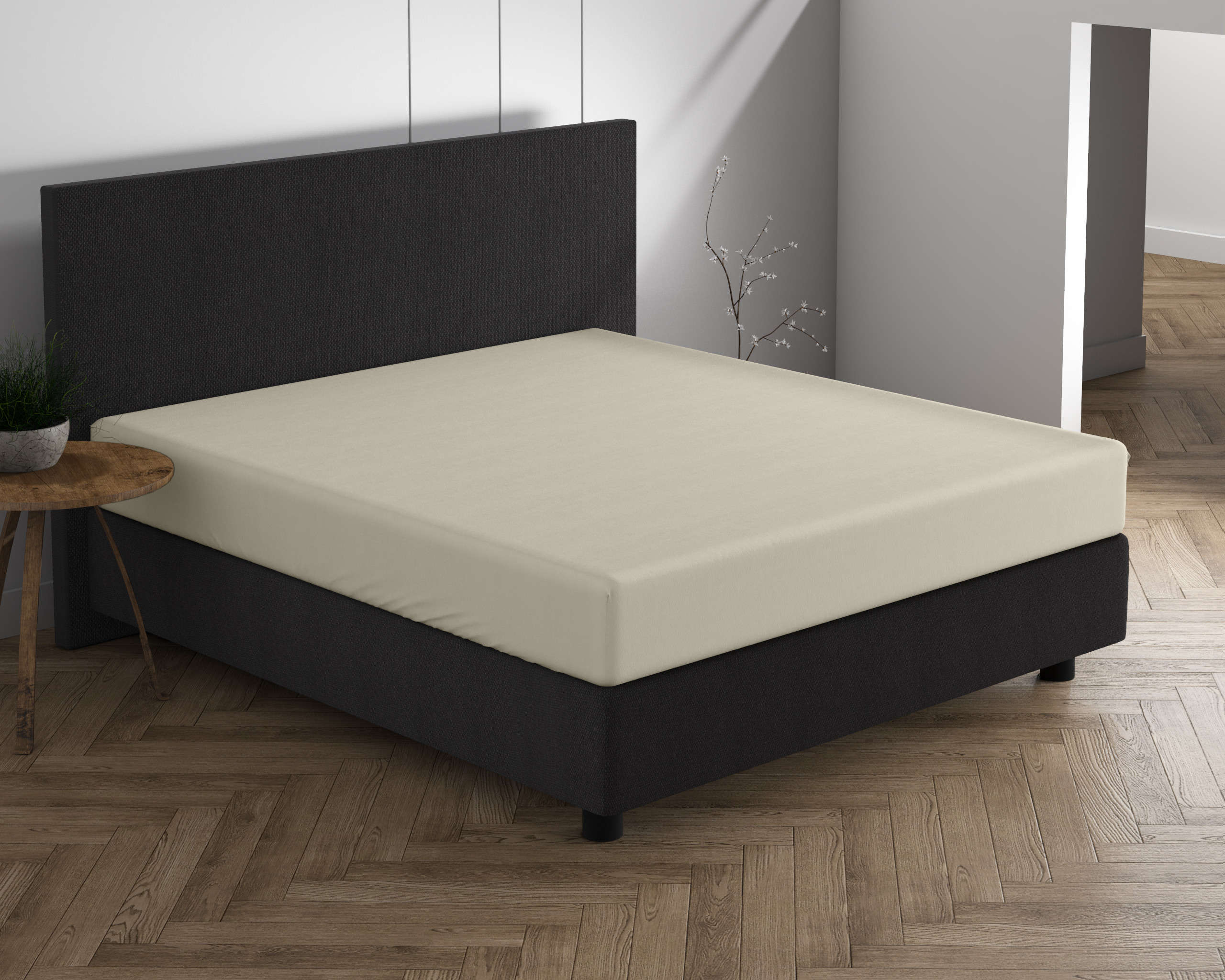 Hoeslaken Creme 140 x 200/220 cm van Dreamhouse, Crème