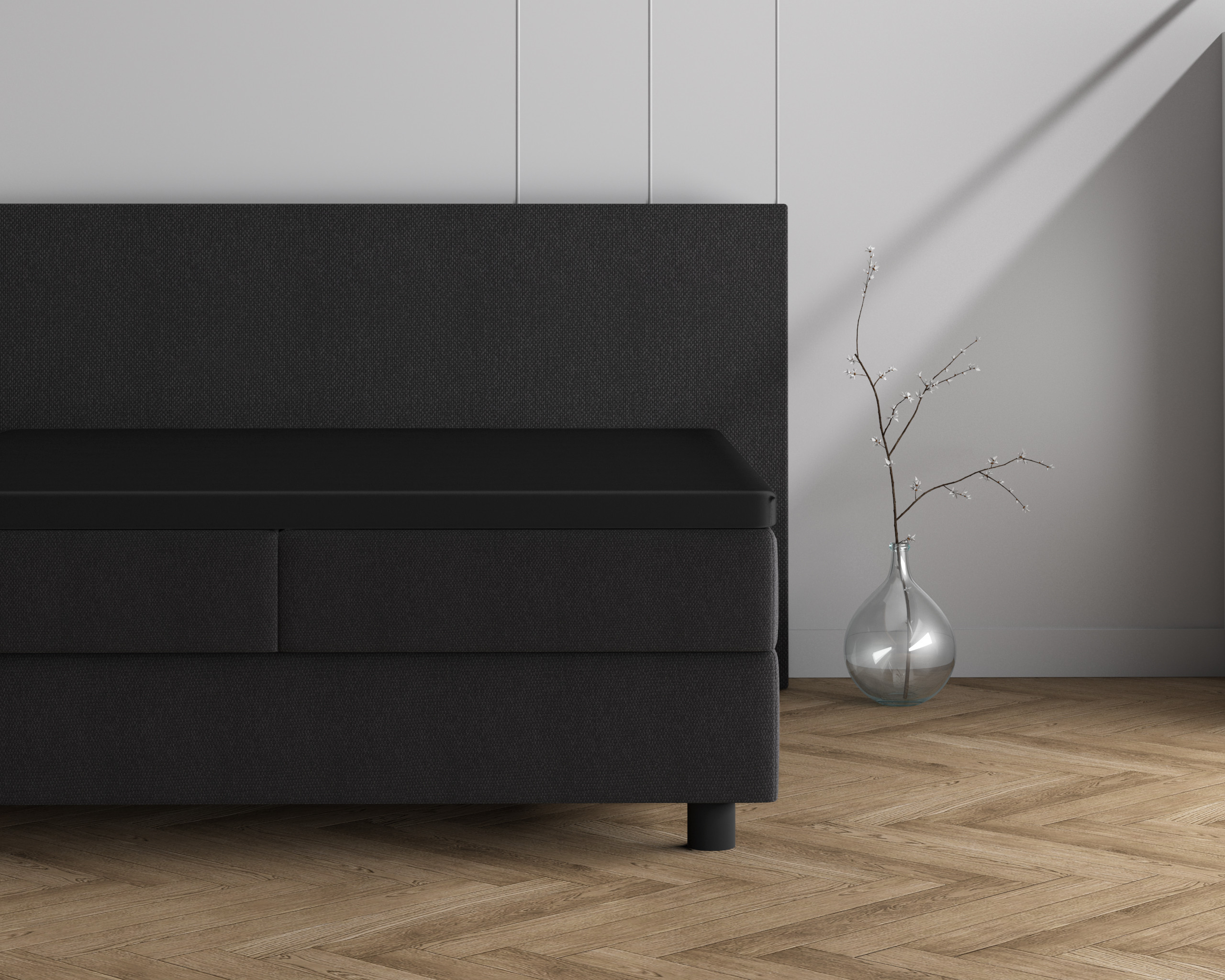 Dreamhouse Dubbel Jersey 220 gr. Topper Hoeslaken Zwart 190/200 x 220/230 cm