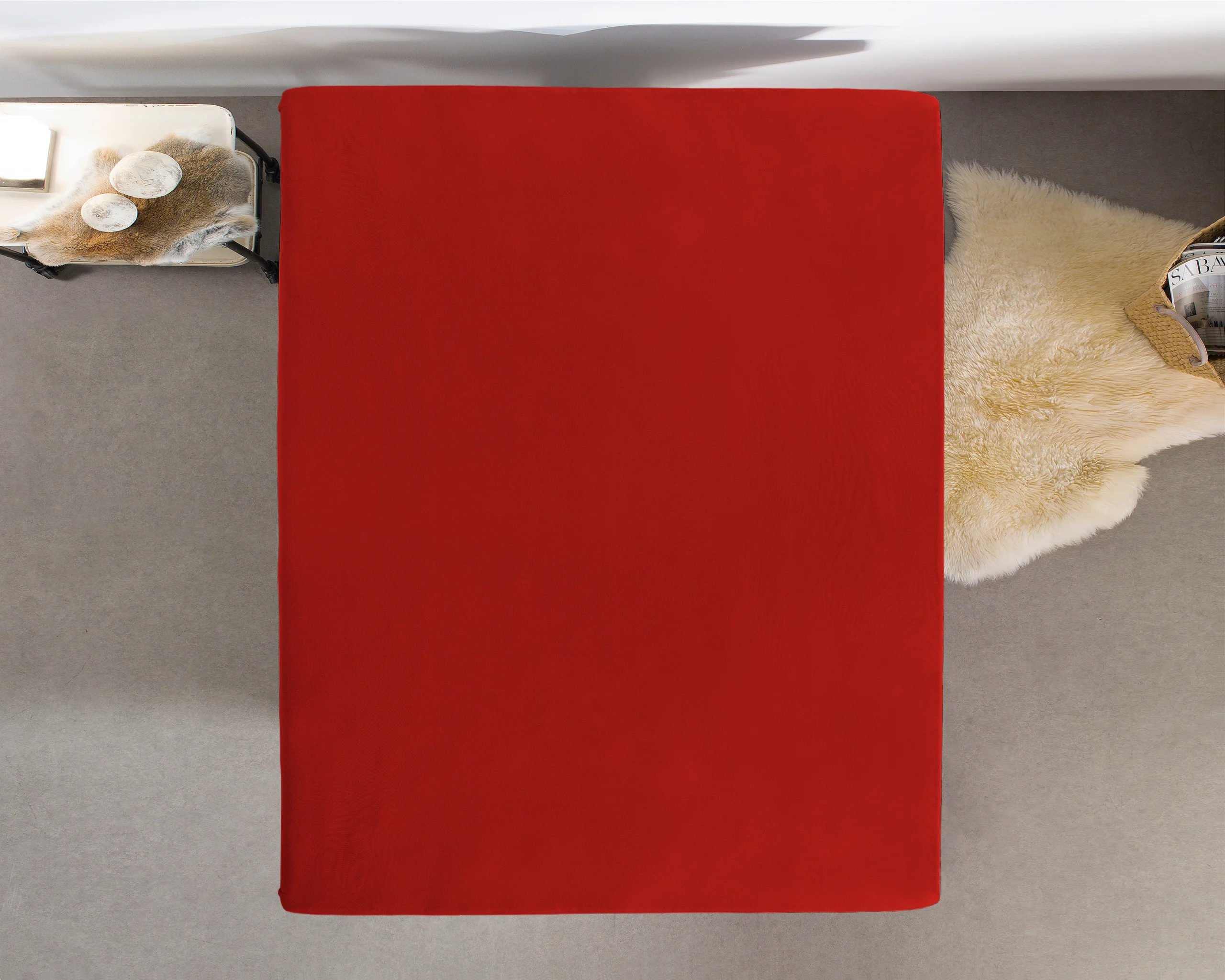 100% katoen hoeslaken Rood 80/100 x 200 cm van Dreamhouse
