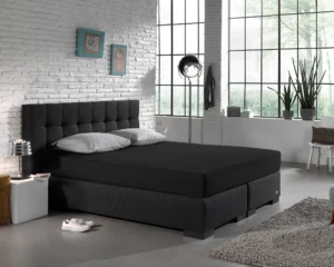 Dreamhouse hoeslaken Zwart 140 x 200 cm - Zwart - 100% katoen