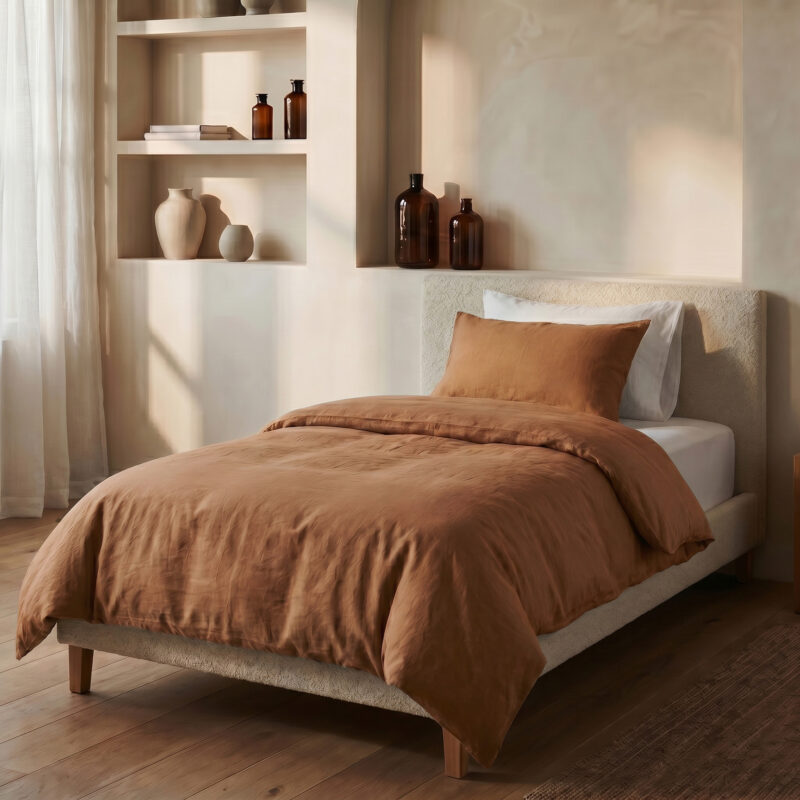 Stone washed Bruin - Dreamhouse bed 140 x 220 cm van Katoen