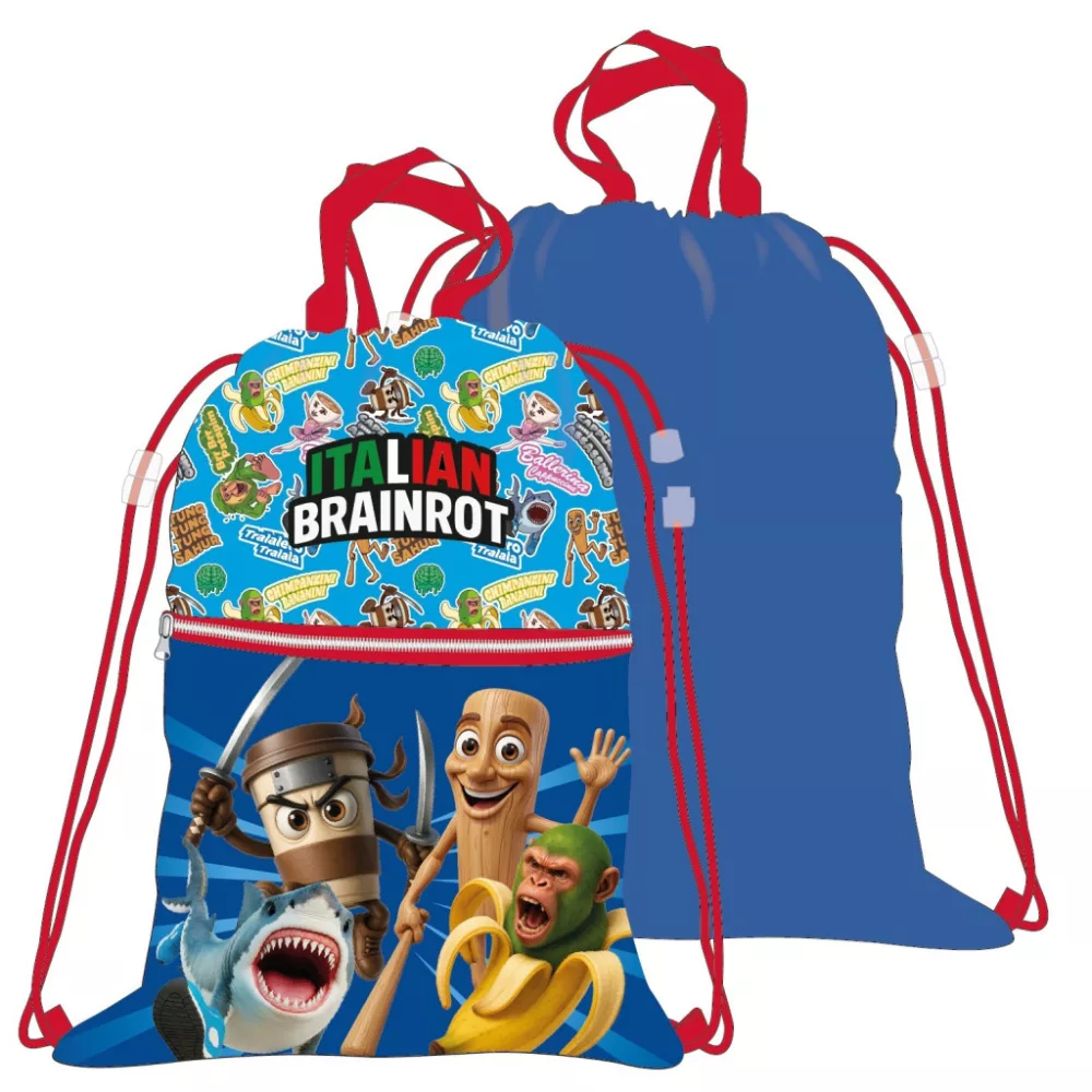 Sweet Home tas Brainrot Italian Deluxe 45 x 35 cm - Blauw - 45 x 35 cm - Polyester