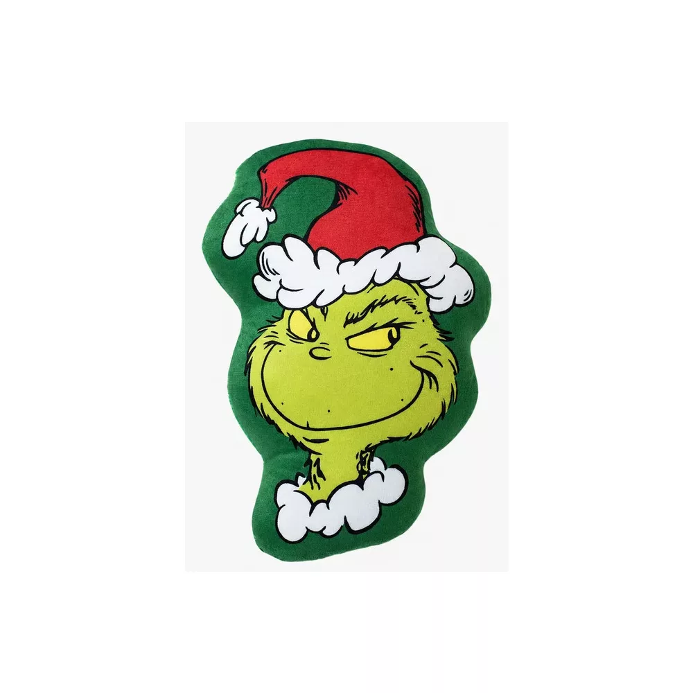 Grinch sierkussen Green Smile shaped 36 x 23 cm - Groen - 36 x 23 cm - Polyester