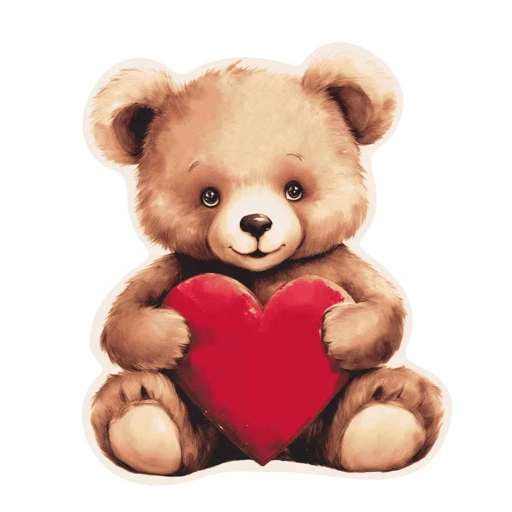 Sweet Home sierkussen Bear Heart Teddy Bear 39 x 33 cm - Bruin - 39 x 33 cm - Polyester