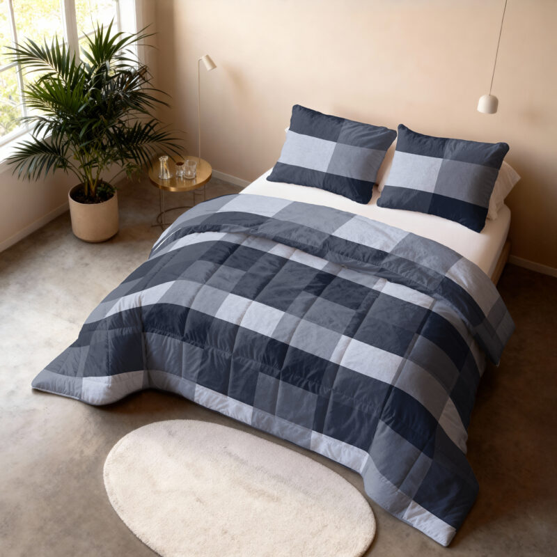 Anne Blauw 200 x 200 Met Kussenslope dekbed van Sleeptime, 200 x 200 cm, kussensloop 60 x 70 cm