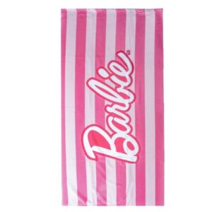 Barbie strandlaken Stripes sneldrogend 70 x 140 cm - Roze - 70 x 140 cm - 100% Polyester