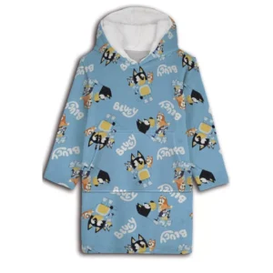 Bluey fleece deken Family - Lichtblauw - 3 - 6 jaar - 100% Polyester