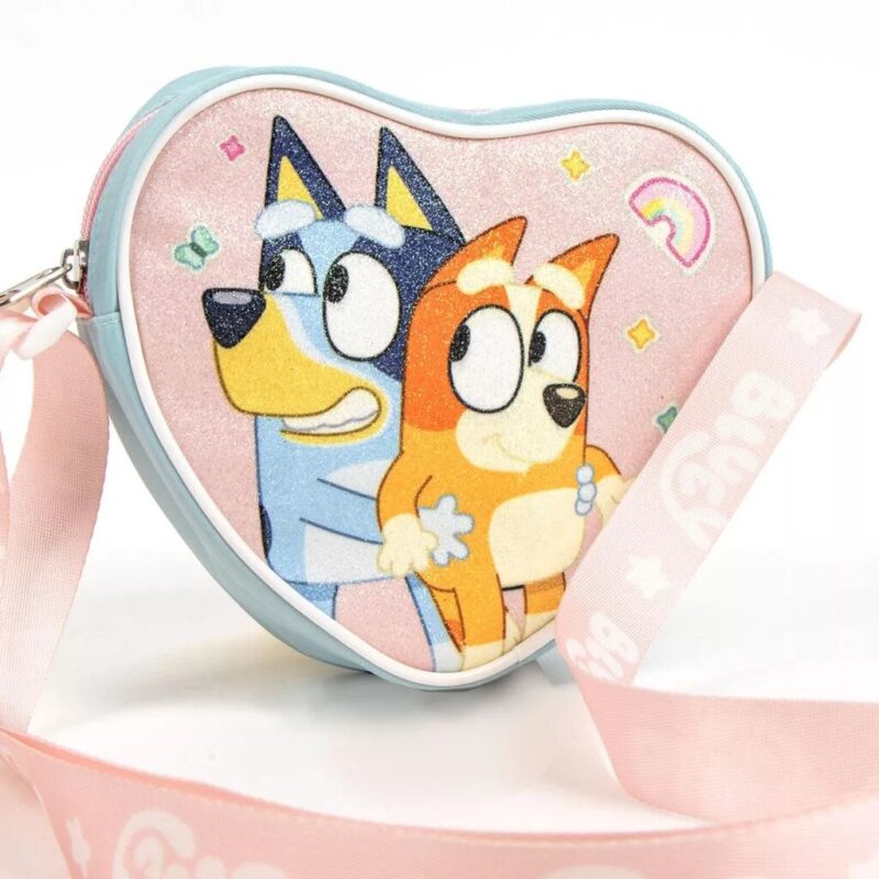 Polyester tas Hug glitter shoulder crossbody 15 x van Bluey in 15 x 14 cm