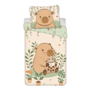 Capybara dekbedovertrek Cute 140 x 200 cm - 140 x 200 cm - 100% katoen