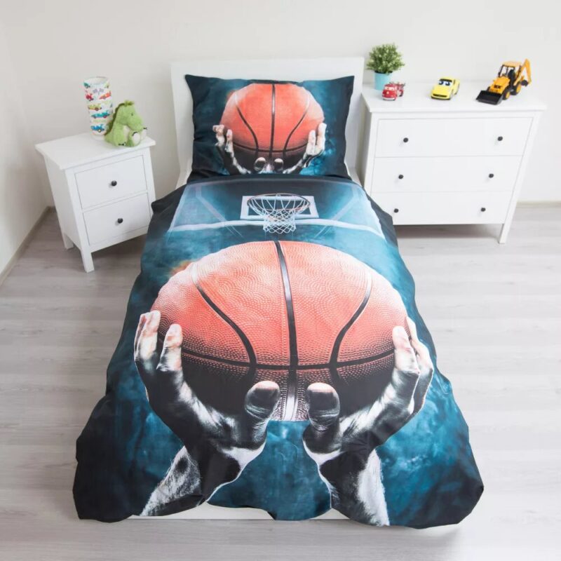 Basketbal 140 x 200 cm overtrek van Sport, 140 x 200 cm, kussensloop 70 x 90 cm