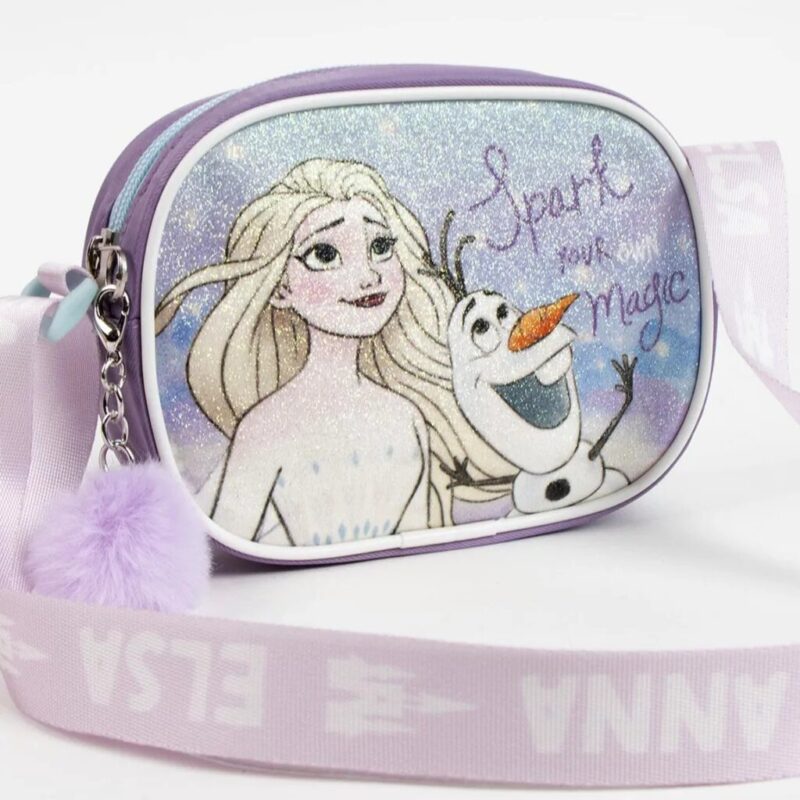 Polyester tas Spark glitter 15 x 11 cm van Disney Frozen in 15 x 11 cm