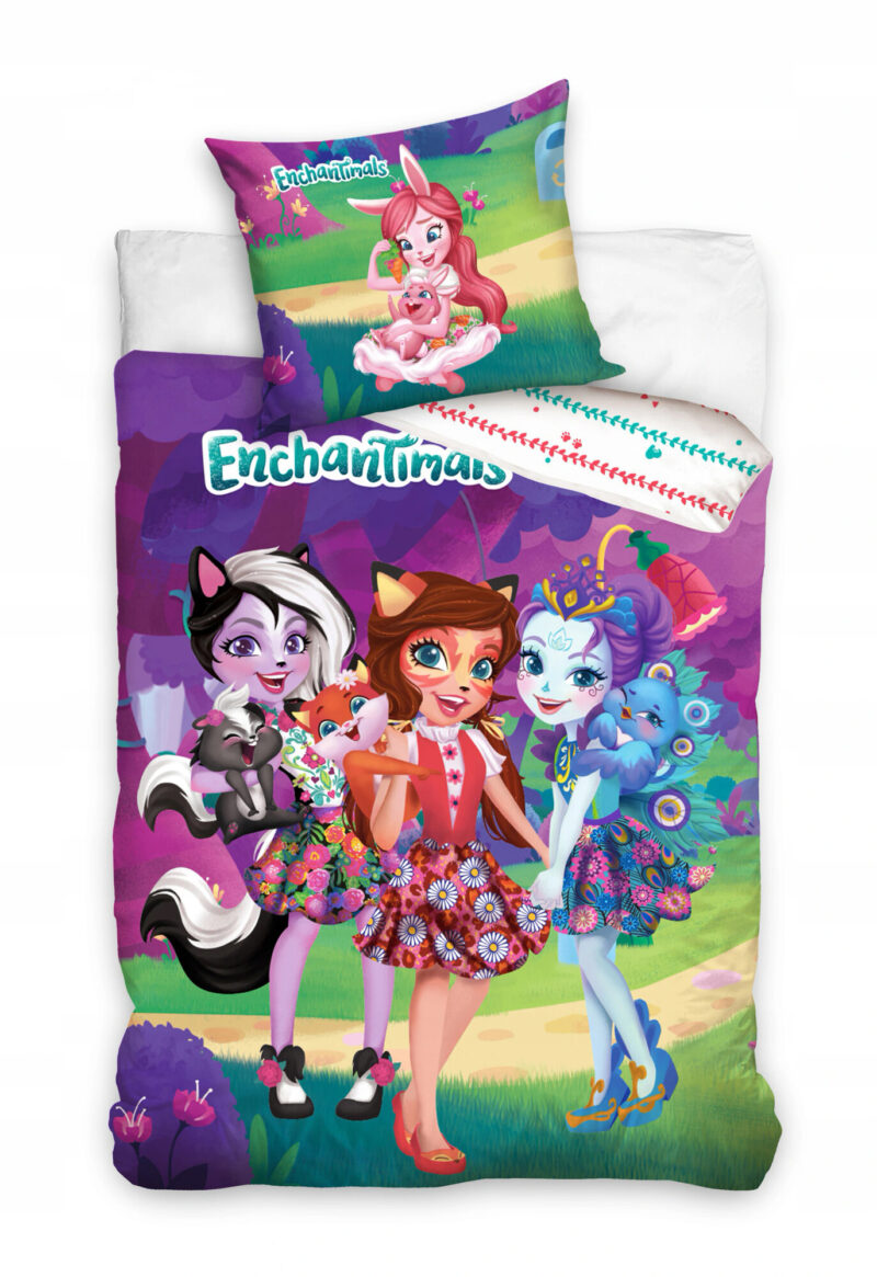 Enchantimals Dekbedovertrek Paars - 140 x 200 cm - 70 x 90 cm - Katoen