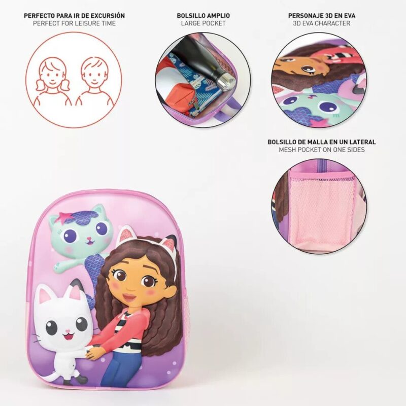 Polyester tas Fun 3D 31 x 25 x 10 cm van Gabby's Dollhouse in 31 x 25 x 10 cm