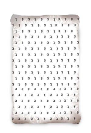 Juventus hoeslaken Logo - Zwart/Wit - 90 x 200 cm - 100% katoen