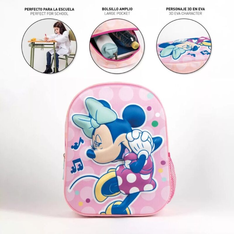 Tas Music 3D 31 x 25 cm 31 x 25 cm van Disney Minnie Mouse, Roze