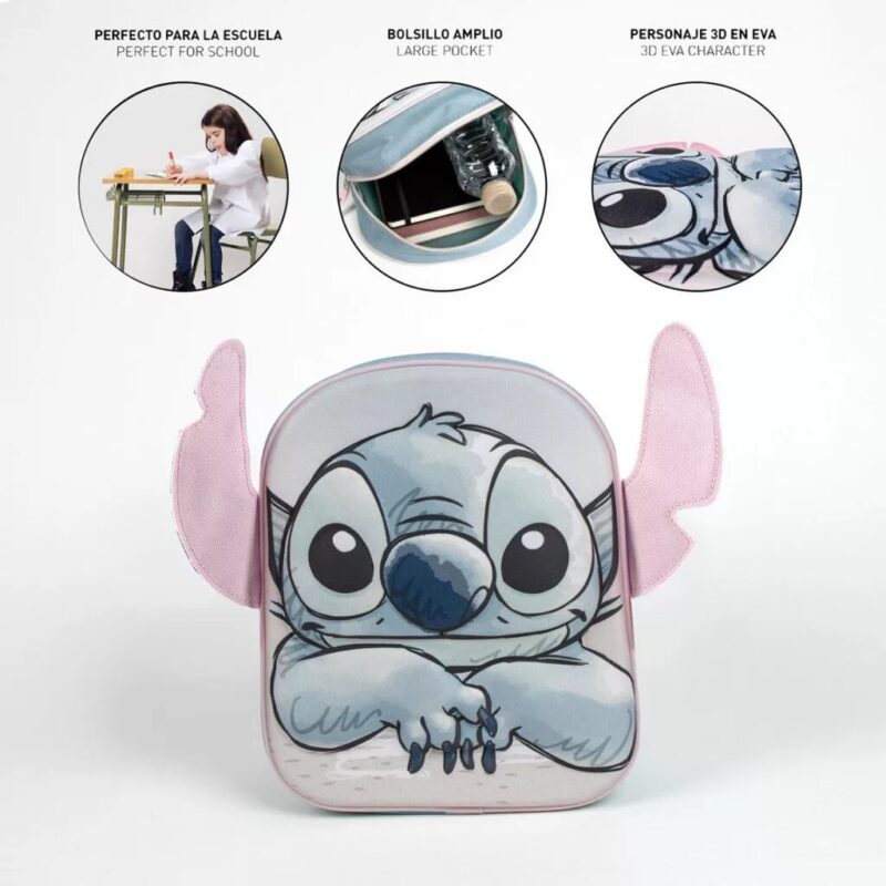 Tas 3D 31 x 25 cm 31 x 25 cm van Lilo en Stitch, Blauw